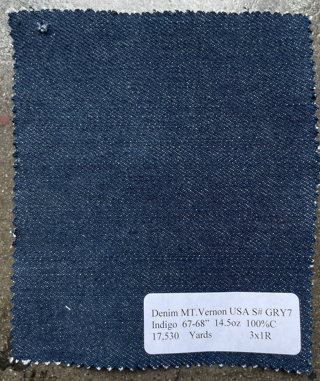 American Indigo Denim Fabric 100% Cotton 14.5 Oz Heavyweight Fabric by ...