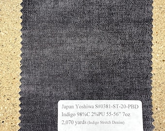 3 Yards Yoshiwa Dark Indigo Lightweight Denim: 7oz Cotton Blend