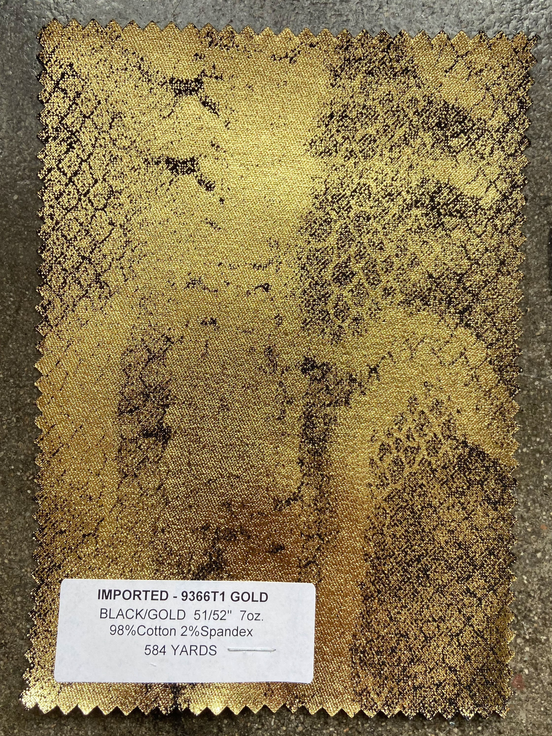 Gold Metallic Python Coated Black Denim Fabric by the Yard - Etsy