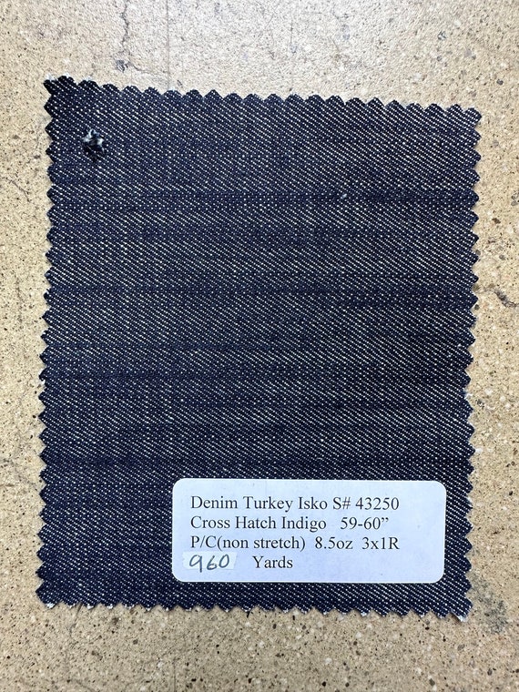 Denim Turkey Isko Cross Hatch Indigo 59-60" P/C(non stretch) 8.5oz 3x1R