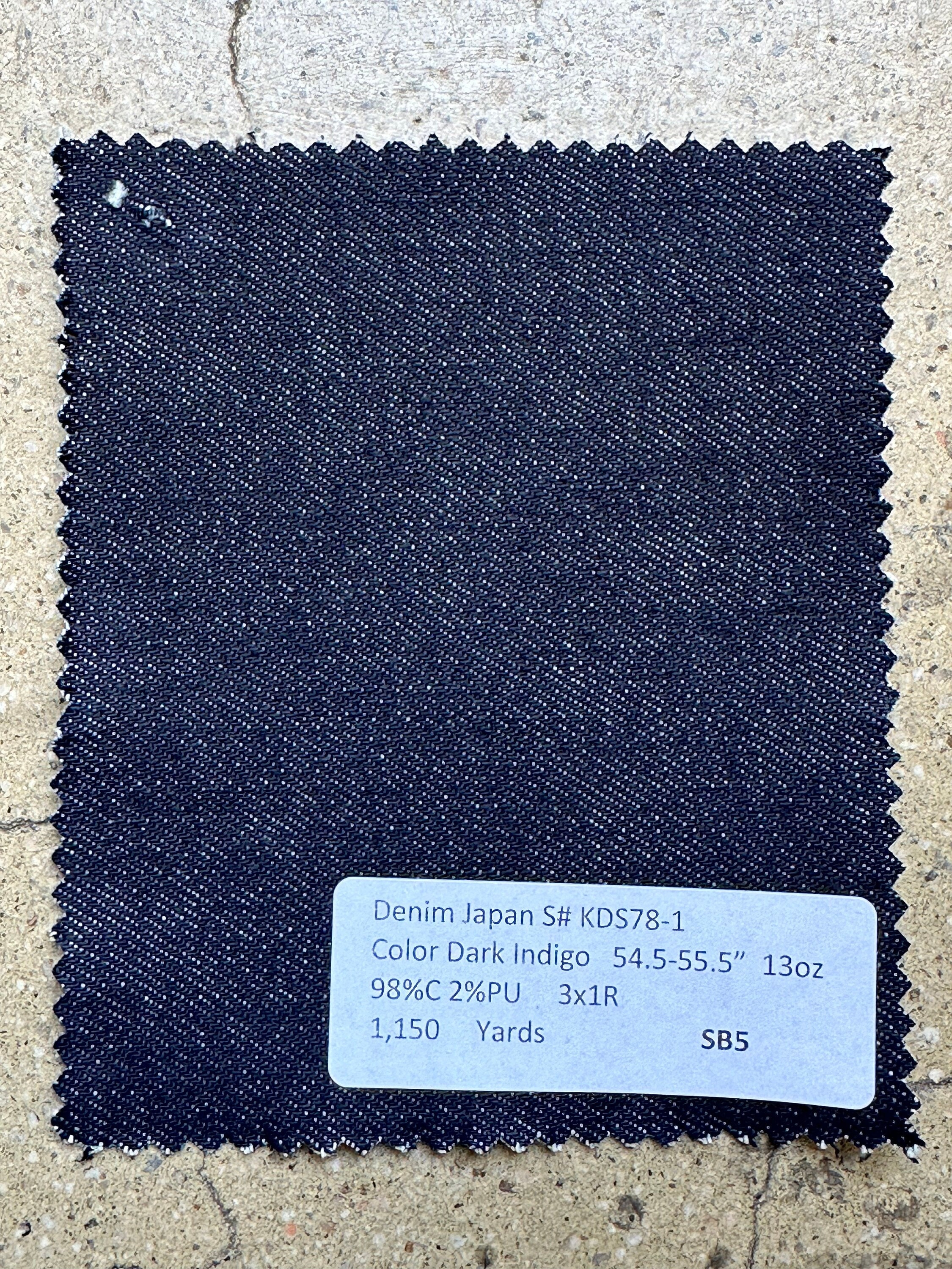 3 Yards Kaihara Japanese Denim Fabric Dark Indigo Fabric 98