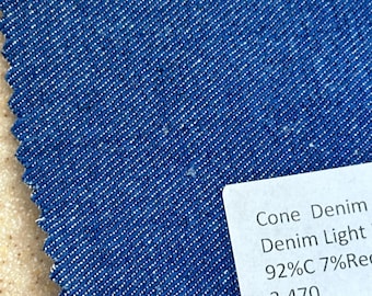 3 Meter Denim Stoff: Baumwolle Recycled Polyester Spandex