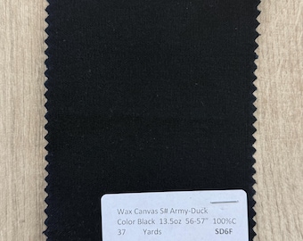 Black Wax Duck Canvas 100%C 13.5oz 56-57”