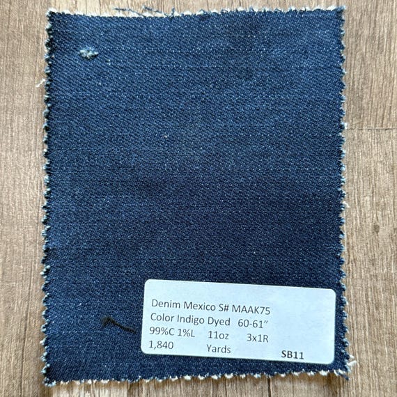 Indigo Dyed Denim Fabric Mexico 99%C 1L 11oz 60-61” - Etsy Israel