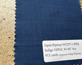 Japanese Indigo Ripstop Fabric Japan 100%C 45-46