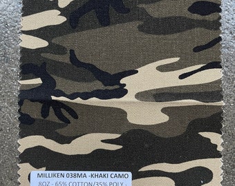 Tessuto mimetico in twill Milliken Khaki Camo per 3 iarde 65 cotone 35 poliestere 60&quot;