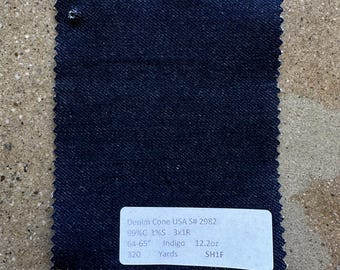 Cone USA Indigo Denim 12.2 oz 99% Cotton 1 Spandex 64-65” 3 Yards