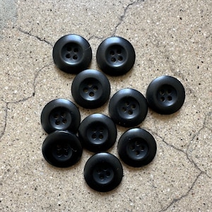 Black Corozo Buttons 36 Line Set of 10pcs