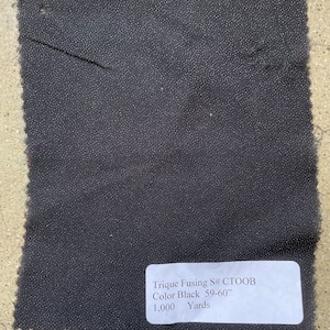 3 yards Tricot Black Fusing Fabric Interfacing 60"