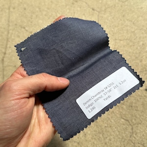 Indigo Denim Chambray Fabric: 100% Cotton Shirt Weight - 57&quot; Wide