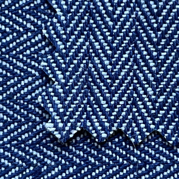 Indigo Jacquard Herringbone PBM 58.5-59.5 « 100% coton Ligne Article Chevrons minces