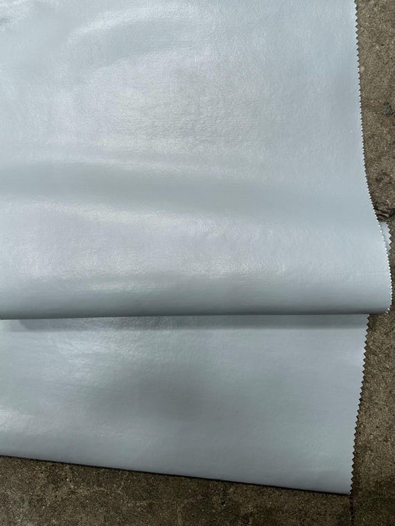 3 YARDS baby blue Leather / poly faux Leather Fabric medium weight 9 oz 55/56