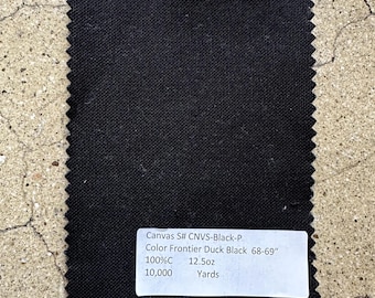 3 Yards 12.5 oz Black Canvas Fabric 100% cotton 68”