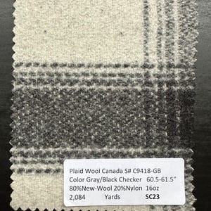 Heavy Wool Plaid Canada Navy / Black Check 16 oz Wool Nylon Blend