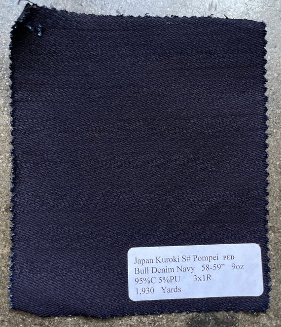 3 Yards: Japanese Indigo Kuroki Denim Fabric - 9oz Cotton PU Blend