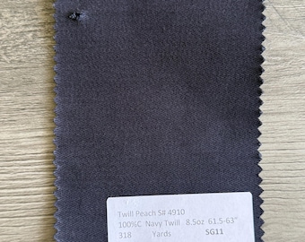 3 Yards Navy Twill Peach 100%C 8.5oz 61.5-63”
