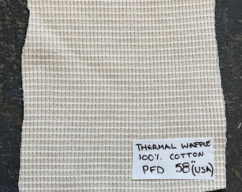 American Cotton Thermal / Waffle Knit fabric 58” 3 yards