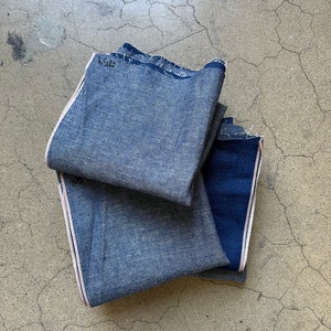 Fabric lot Light Indiog Selvedge Denim red selvedge 100%Cotton 8-9 oz