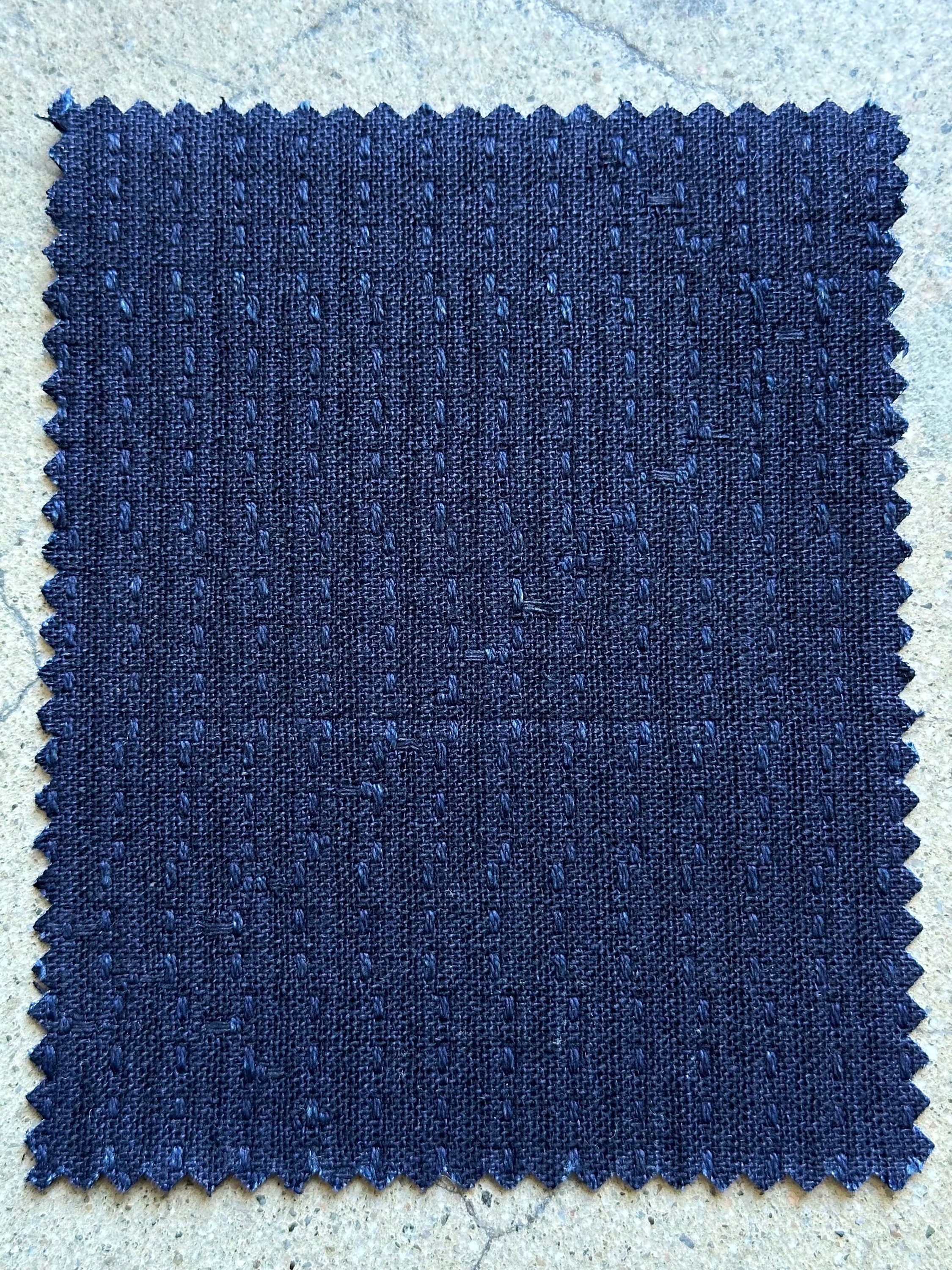 PBM 2 Ply Indigo Jacquard SHASHIKO Fabric 100% Cotton 59-61 13 Oz