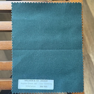 3 Yards Hunter Green Miliken & Co Twill 65 Poly 35 Cotton 7.5oz 66”