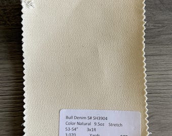 3 Yards Stretch Bull Denim Natural 9.5oz 53-54”