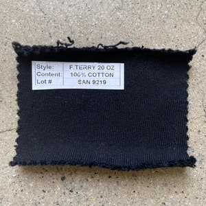 Heavy Weight French Terry Fabric by the yard 100% cotton / 20 oz
