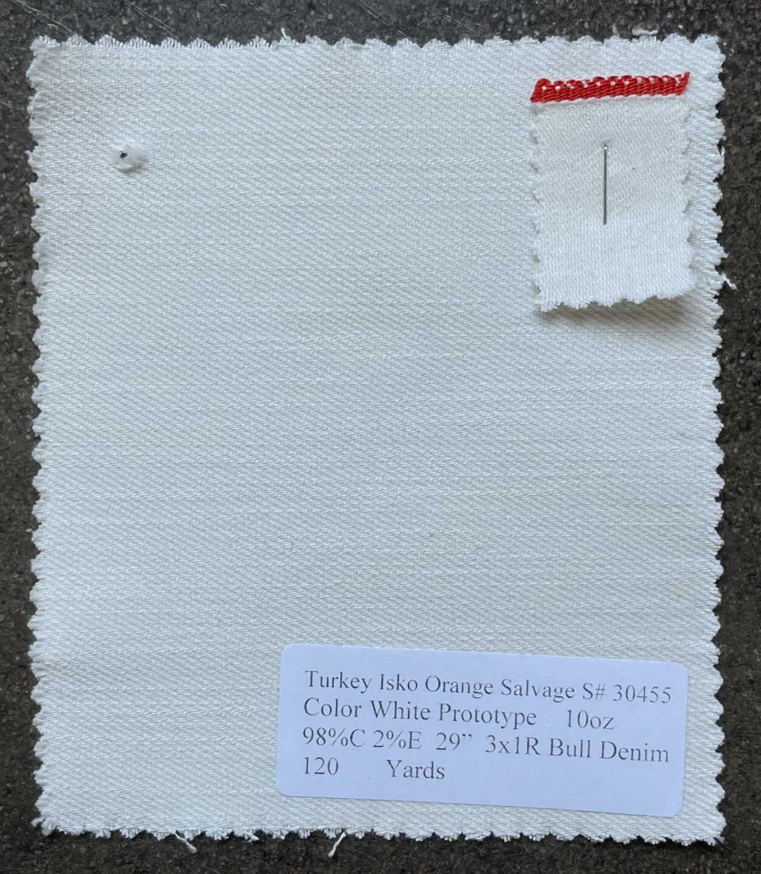 White Bull Denim Orange Selvedge Fabric by the Yard 100 Cotton 10