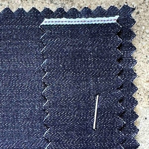 3 yards Pacific Blue Mills Indigo Selvedge Denim Lightweight 100% Cotton 29.5&quot; 8oz