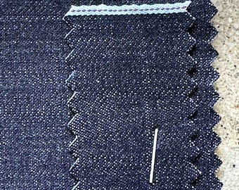 3 yards Pacific Blue Mills Indigo Selvedge Denim Lightweight 100% Cotton 29.5" 8oz