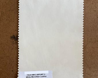 3 Yards Faux Leather White Microfiber 8oz 56”