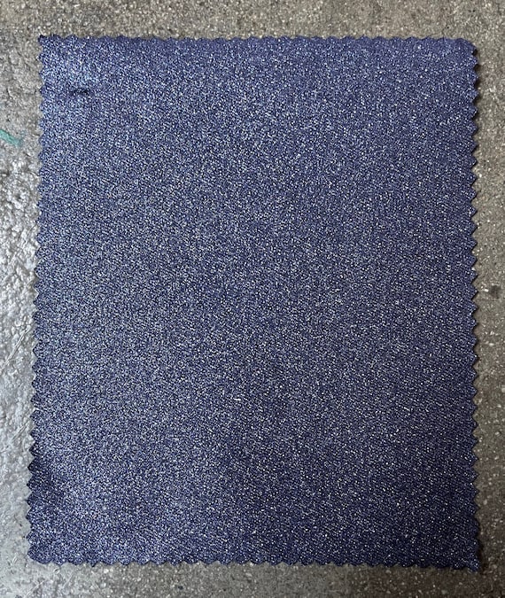 3 Yards Italian Blue Sparkly Twill Fabric 7.5 Oz Shiny