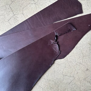 Horween English Bridle Leather Scrap 5 Pounds Dark Brown Almost Burgundy