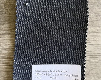 3 Yards Cone  Indigo Denim 100%C 12.25oz 68-69”