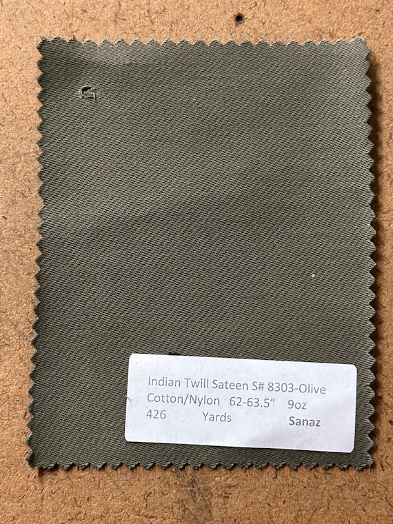 sana様　オリーブ 3 Yards Olive Twill Sateen Fabric Cotton / Nylon 9 Oz 61” - Etsy