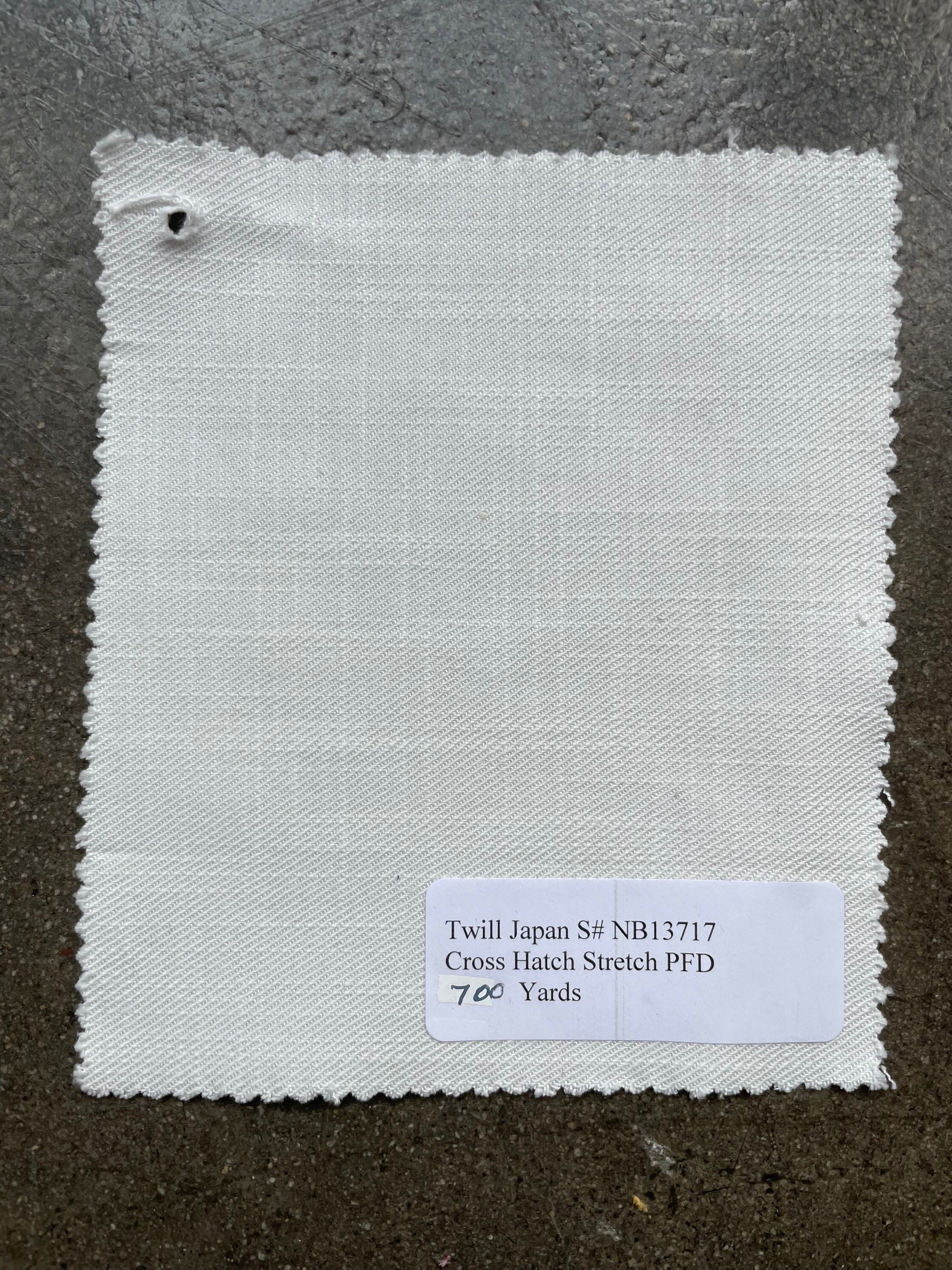 3 Yards White Twill Japan Crosshatch Japanese Twill Stretch Fabric