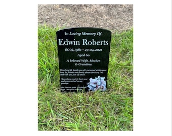 Temporary headstone, personalised gravestone, floral headstone, butterfly headstone.