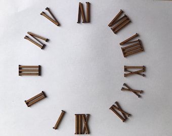 12pcs Wooden Roman Numerals Clock Face MDF Wooden Shape Numbers Ornaments Blank Craft Decoration and Embellishments 70MM