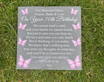 Grave, memorial, slate, memorial plaque, in loving memory, grave marker, birthday memorial, birthday gift, memorial gift.
