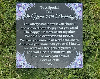 Grave, memorial, slate, memorial plaque, in loving memory, grave marker, birthday memorial, birthday gift, memorial gift.