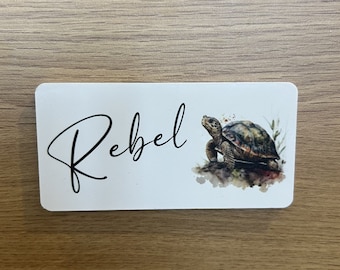 Pet name sign, tortoise name plaque, tortoise name sign, tortoise accessory.