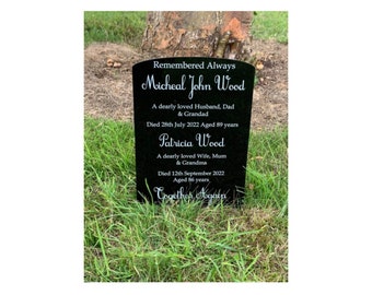 Temporary headstone, personalised gravestone, headstone.