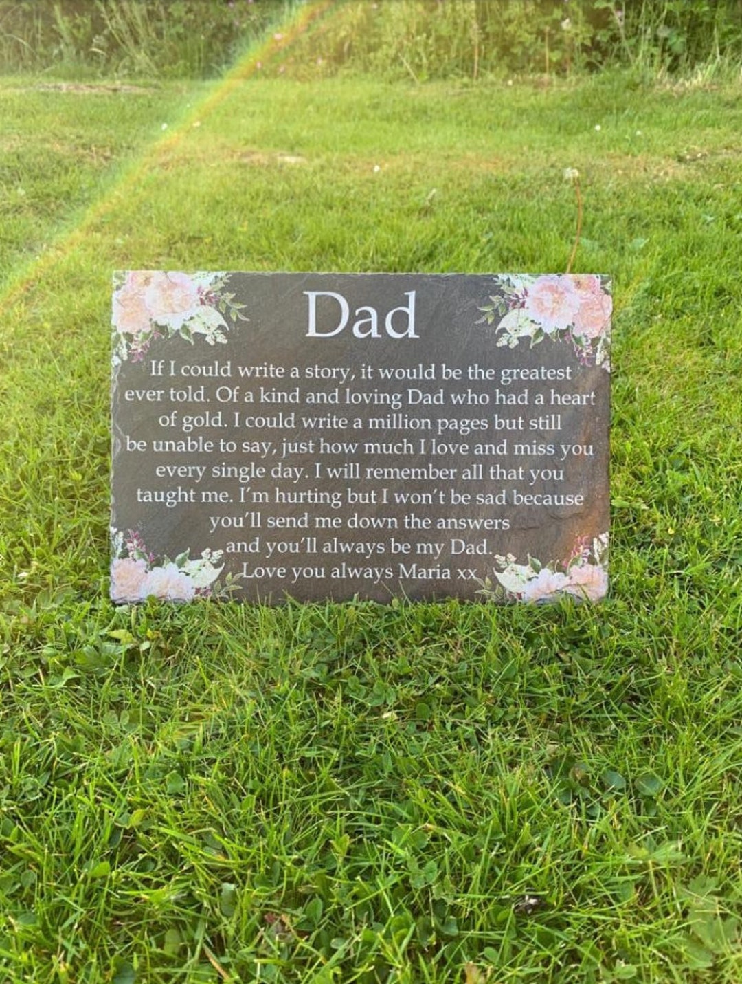 Engraved In Loving Memory Heart Memorial Garden Stone - Memorial Gift Idea