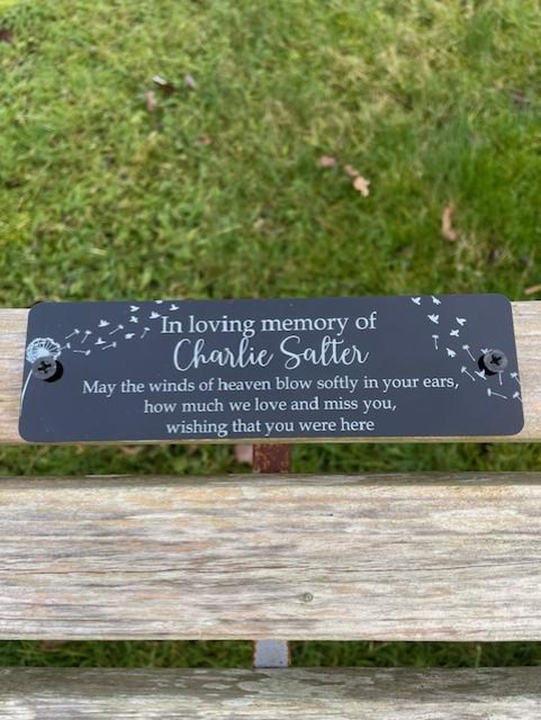 Personalised Memorial Plaque, Robin Bench Plaque, in Loving Memory ...