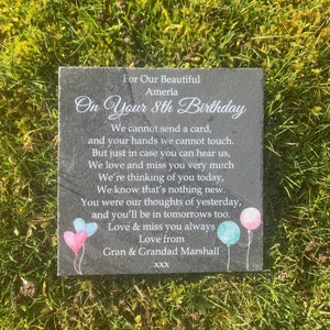 Grave, memorial, slate, memorial plaque, in loving memory, grave marker, Birthday memorial, birthday, birthday memorial gift.