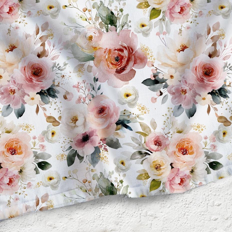 Blush Pink Watercolor Roses, Dusty Rose Floral Digital Paper, Design ...
