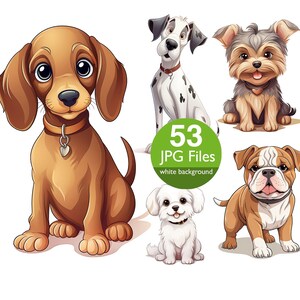 Clipart de chien, JPG aquarelle chiens clipart, chiot, pour planificateur autocollant chiots indésirable journal, Scrapbook