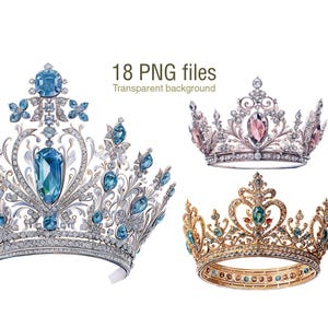 Royal Crown-illustraties, PNG-aquarel, vintage kronen clipart, Queen's tiara, Commercieel gebruik, Digitale kunst