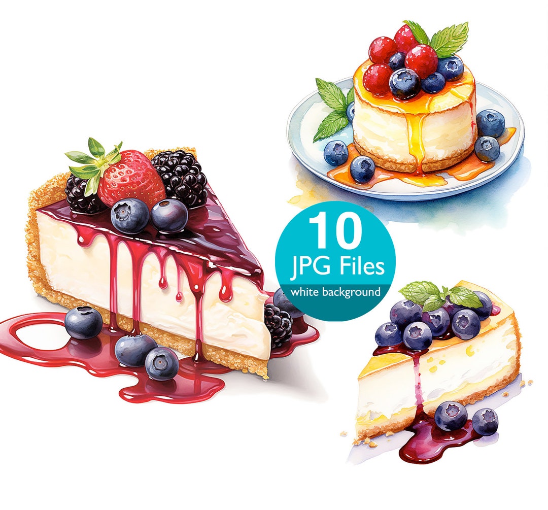 Cheesecake Clip Art Jpg Dessert Clip Art, Bakery Food Digital Download