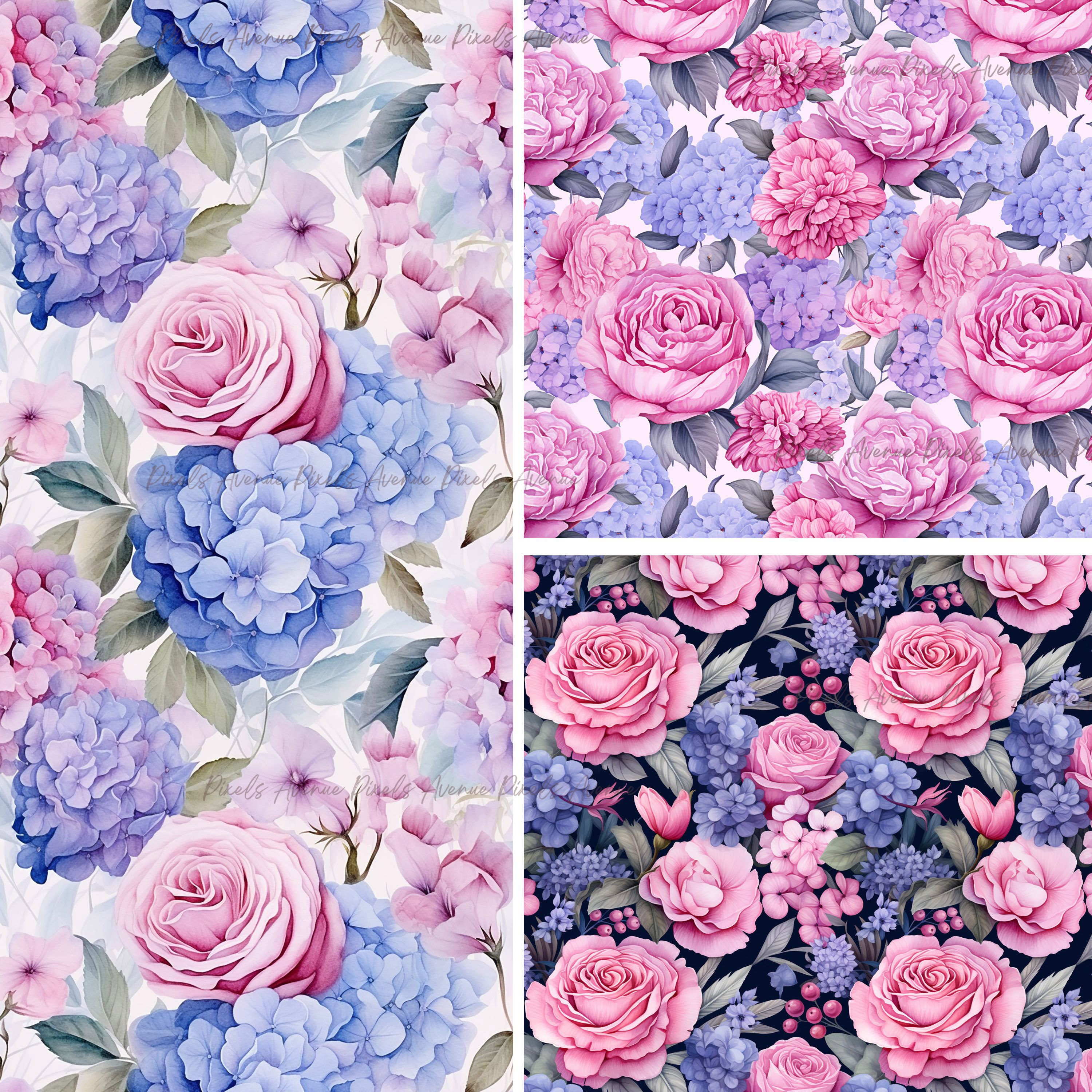 Floral Seamless Pattern Digital Paper, Tile Patterns for Sublimation ...
