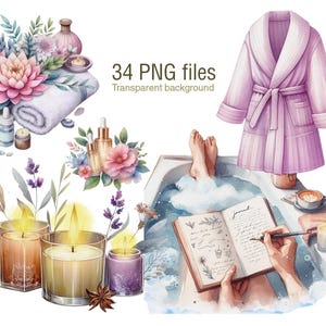 Image clipart journée détente au spa, PNG soins personnels, journée chouchouter png, clipart, journal indésirable, pour invitation, fabrication de cartes